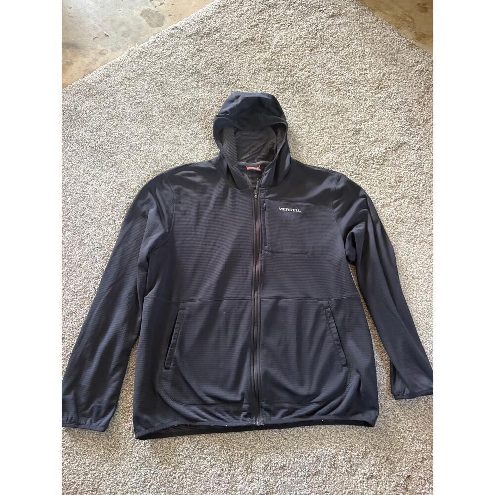 Merrell mens xl black zipper jacket hoodie